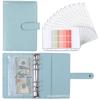 Macaron A6 Leather Zipper Binder Planner with PU Cash Budget Notebook