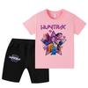 WA1220 Kinder Jungen Mädchen Kpop Rumi Zoey Mira Print Kurzarm T-Shirt Shorts Hosen Sets