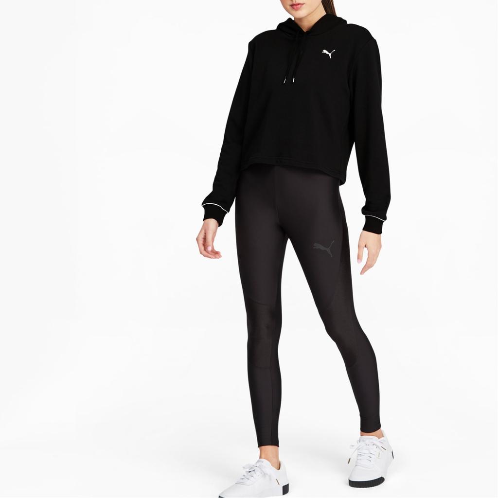 Puma Style Cat Cropped Hoodie Women Tops Black 587162-01