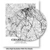 Eleville 8X10 Unframed Charlotte North Carolina City View Abstract Road Modern Map Art Print Poster Wall Office Home Decor Minimalist Line Art