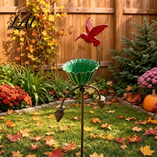 Weather-resistant Bird Feeder Outdoor Feeder Baths for Outside Metal Flower Garden Stakes