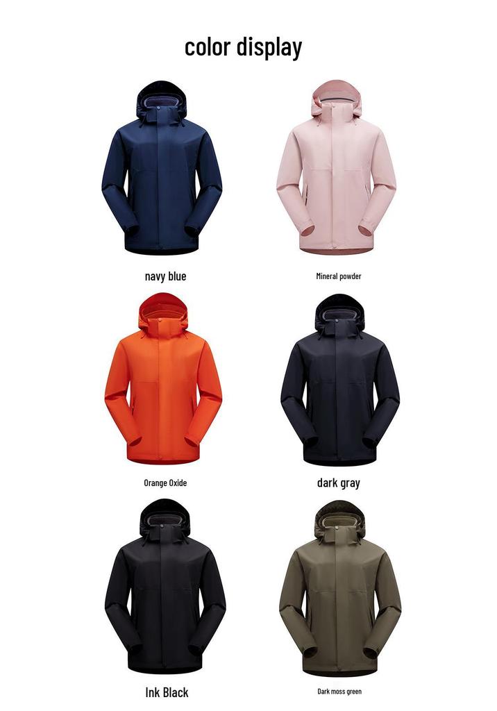 Unisex Three-in-One Detachable Ski Jacket with Warm Fleece for Autumn/Winter 2025 Mountaineering