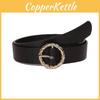 Geometric Style Womens Waist Belt With Nickel Finish Buckle For Work