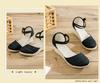 Women's Ethnic Style Summer Wedge Sandals - Breathable Linen with One-Strap Buckle and High Heel Design