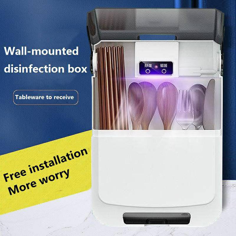 Uv Disinfection Cabinet Kitchen Wall-Mounted Fork Spoons Disinfection Chopstick Rest Drain Rack