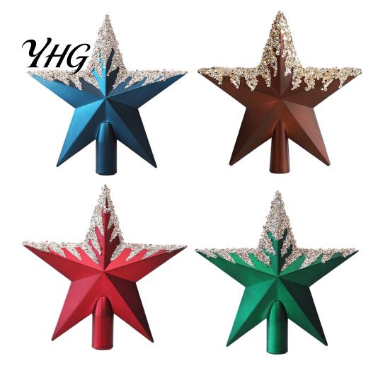 Christmas Tree Star Topper Glitter Sequins Topper, Shiny Sparkly Treetop Festive Decoration Accessories Ornament, Shatter-Proof for Xmas Holiday Party