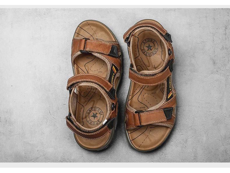 Men's Cross-Border Large Size Breathable Summer Velcro Sandals – Trendy Air Cushion Outdoor Beach Shoes.