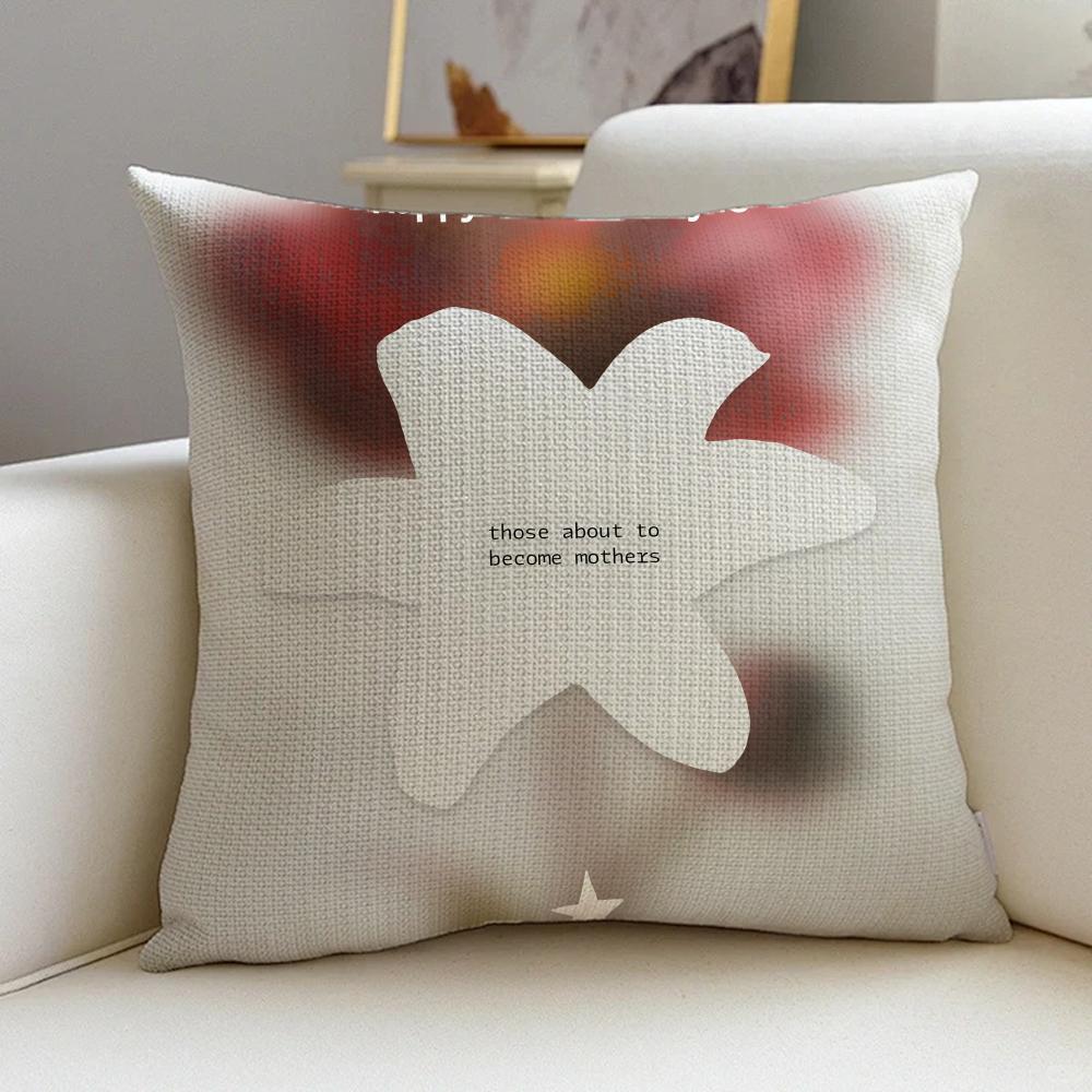 PMothers Days Cushion Cover Natural Linen Pillowcase Set AllinOne Decor for Sofa Bedroom Chair