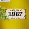 2D Flat 1pc 12''x6'' Durable Aluminum Decorative Sign, "MADE IN 1967 Retro Not Old" Vintage License Plate Style Wall Art, Perfect for Birthday