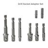 Socket Adapter Bit Adapter 1/2 3/8 1/4 2/3/8pcs Drill