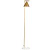 Floor Lamp for Living Room In Steel with Adjustable Conical Lampshade Marble Base 40W 35 X 26 X 153 Cm Gold