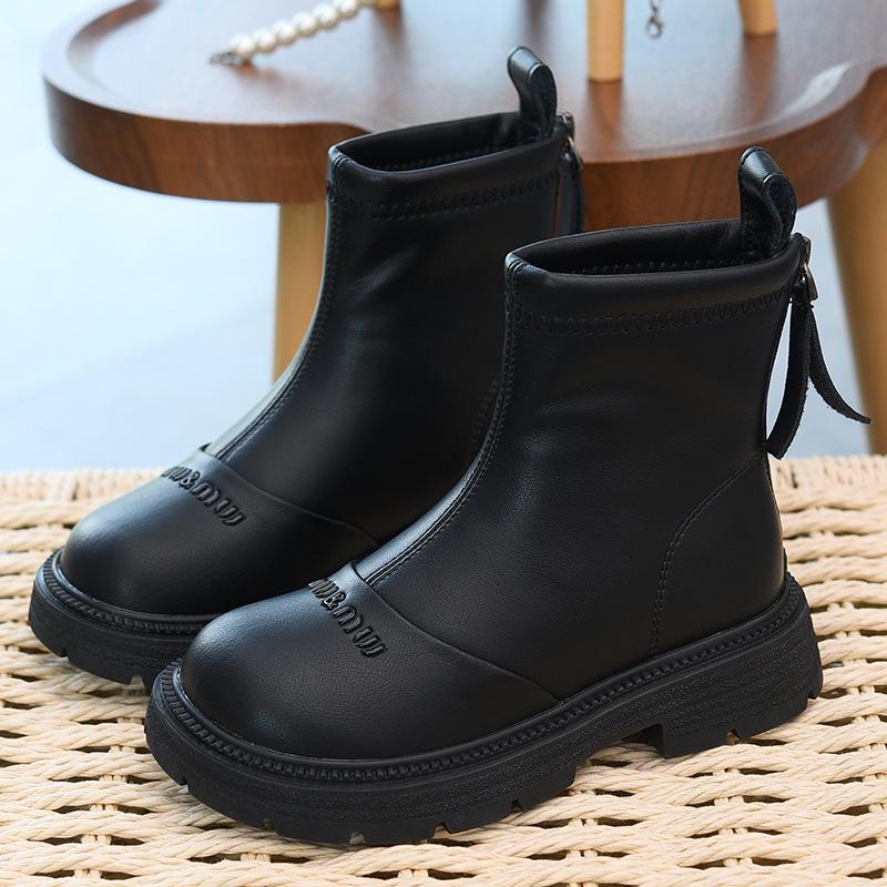 Vattentäta Läder Bomullsstövlar för Flickor - Höst/Vinter 2025 Martin-stil