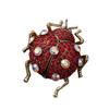 Red Rhinestone Beetle Brooch - Retro Insect Pin for Women's Fashion Suit Jackets