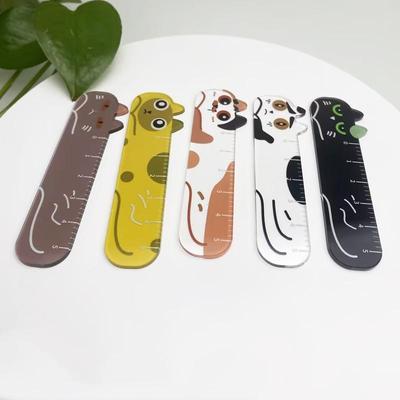 Süßes Cartoon-Tier Katze Hund Lineal Mini 5cm Tragbares Schreibwarenlineal Anhänger Rucksackanhänger Schülerpreis Schülerbelohnung Geschenke