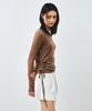 MONGDOL [Set] Side Shirred Layered T-Shirt Mocha Brown Mdts067Mochabrown