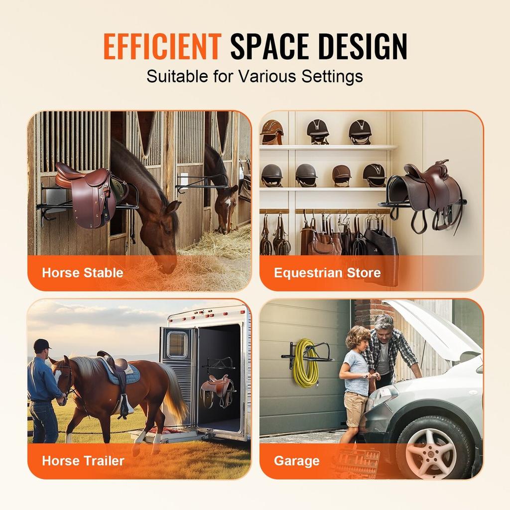 Wall Mount Saddle Rack with Pad Bar 8 Packs Horse Saddle Rack Stand