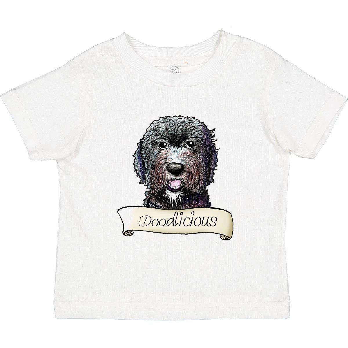 Inktastic WB Black Doodle Toddler T-Shirt - KiniArt Labradoodle Goldendoodle Dog 130