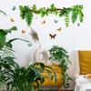 Hand-Painted Greenery and Butterfly Wall Sticker Nature-Inspired Elegant Self-Adhesive Removable Decor for Bedroom Living Room