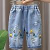 Neue Süße Dinosaurier Sommer Jungen Denim Mittellange Shorts