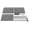 Modern Black Grid Privacy Screen Fence, Free Standing Outdoor Decorative Panel with Steel Frame, Metal Partition Wall for Garden