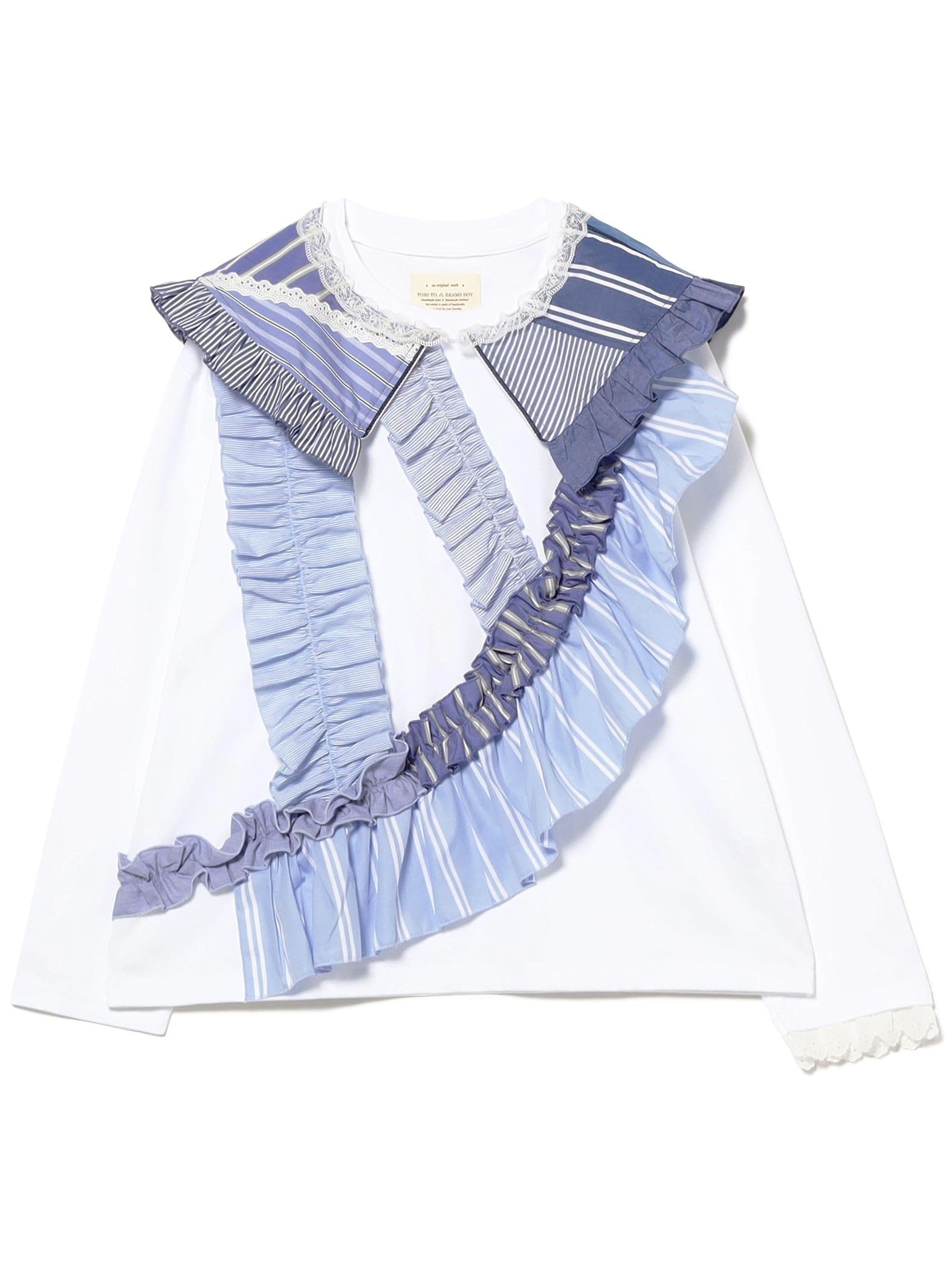 

Beams Boy Футболка с длинным рукавом [Специальный заказ] TORI-TO Футболка с оборками на воротнике, Женская, Белая, Один размер