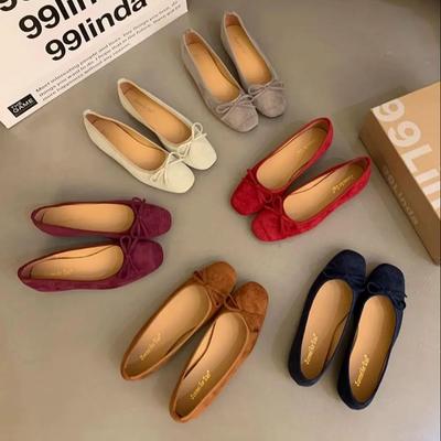 Fashion Bailamos Womwn Flats Ladies Flat With Shoes Slides Round Toe Female Butterfly-Knot Shallow Women Ballet Flats Shoes Mujer