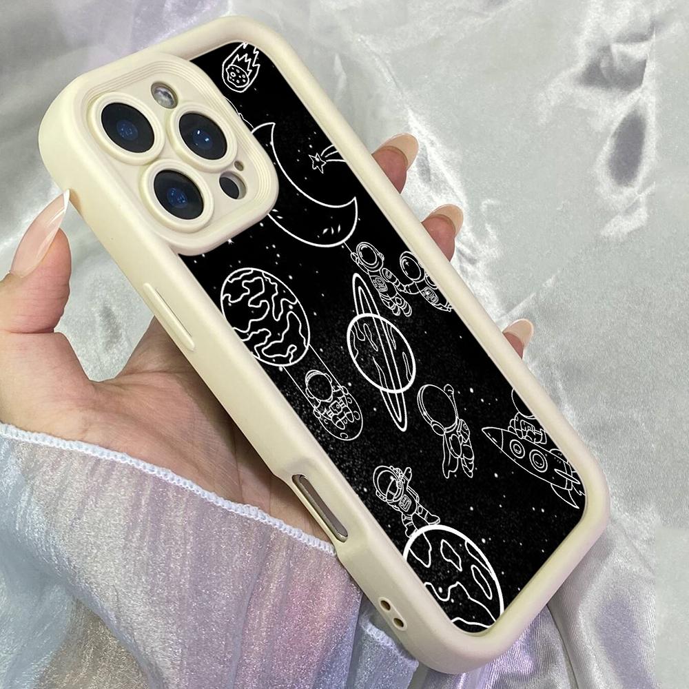 JT479 sky planets stars astronaut for iPhone 17 16 15 14 13 Pro Max Samsung S26 S25 Ultra A17 A07 A56 A16 A15 A14 Xiaomi 15T Redmi 15c 14C Soft Case