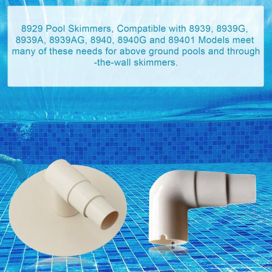Pool Vacuum Adapter Plate Pool Skimmer Adapter with 90-Degree Elbow 8929 Replacement for Swimline Skimmer In-Ground Pools