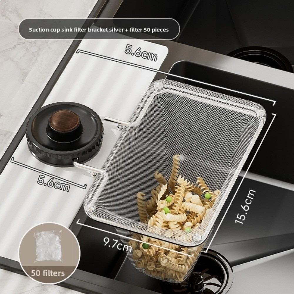 New Filter Screen Sink Strainer Rack Suction Cup Type Anti-blocking Sink Filter Rack Portable Removable Drain Rack Sink