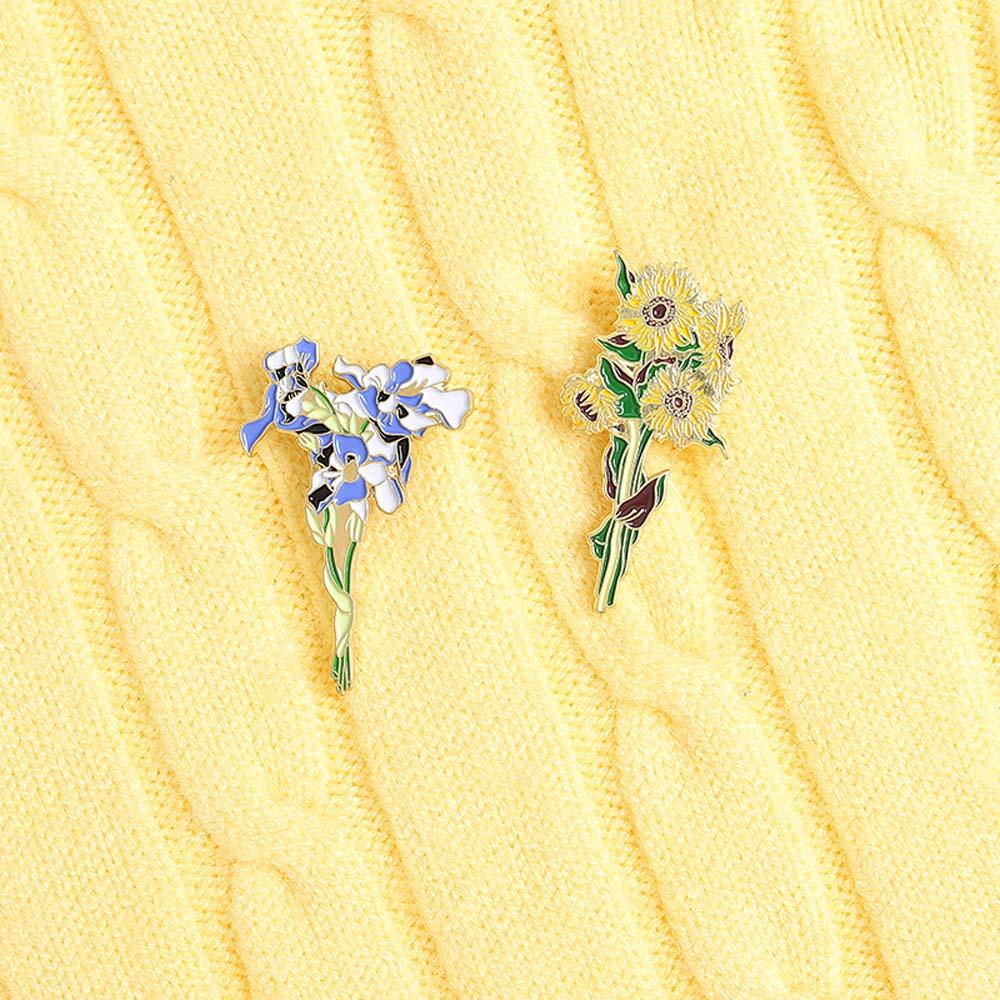 

Simple Women Korean New Year Gift Metal Clothes Badges Sunflower Brooch Fashion Jewelry Enamel Pin жовтий