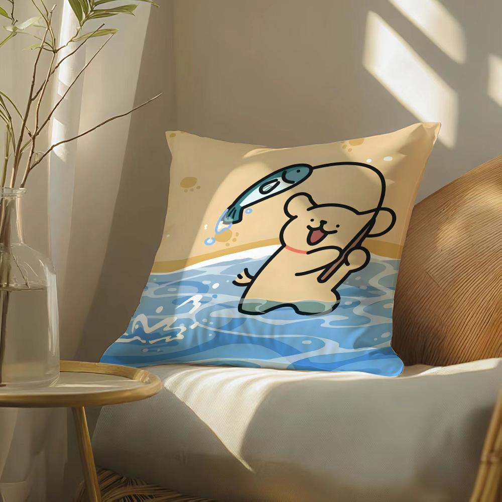 

moonlab studio Art Cartoon Cute Dog Pillow Case DoubleSided Plush Sofa Cushion Covers Organic Breathable Invisible Zipper 30x30 cm