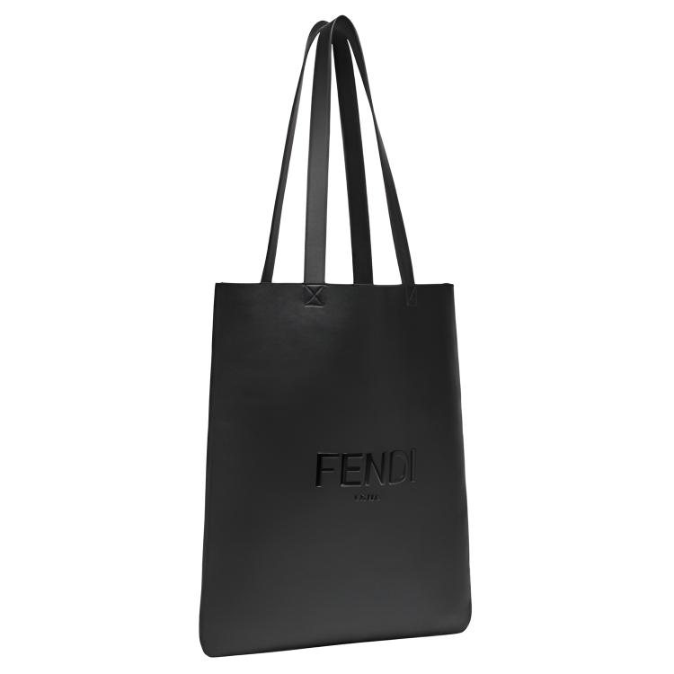 Fendi Logo Large Capacity Crossbody Tote Bag Men Shoulder Bag Black 7VA538-AFB3-F0QA1