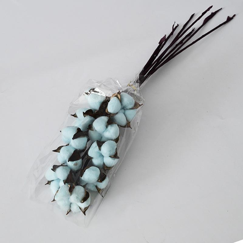 Simulation Cotton Head Natural Dried Flower Handmade Retro Country Style Flower Arrangement Wreath Bouquet Shooting Props