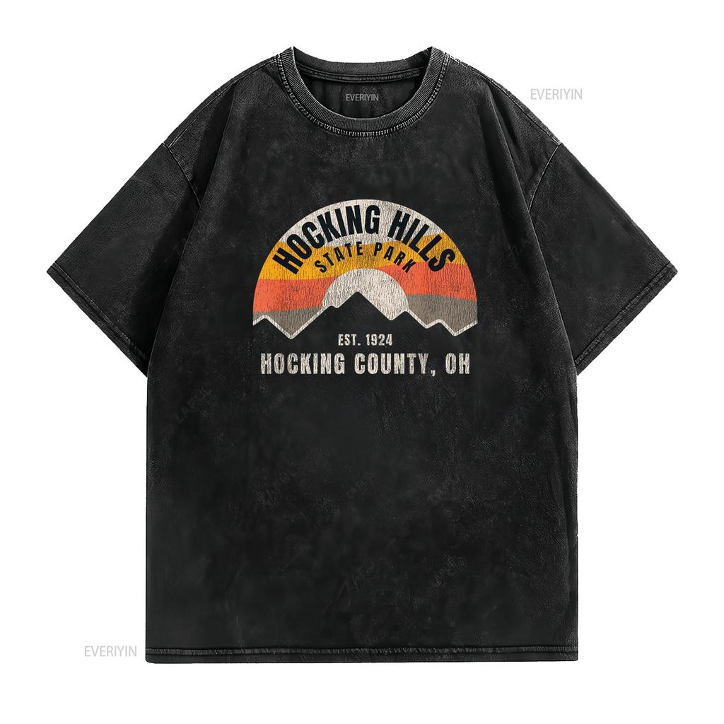 Retro Hocking Hills State Park Souvenir T-Shirt vintage gewaschen Vielseitig Stilvoll Weich Designer-Kleidung Leicht dehnbar