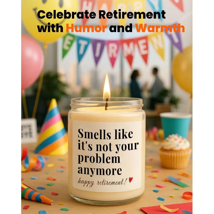 Retirement Gift for Woman, Men, Funny Retired Candle, Happy Farewell Party Decorations 2025, Best Retirement Gifts for Women, Men, Friends, Coworker,