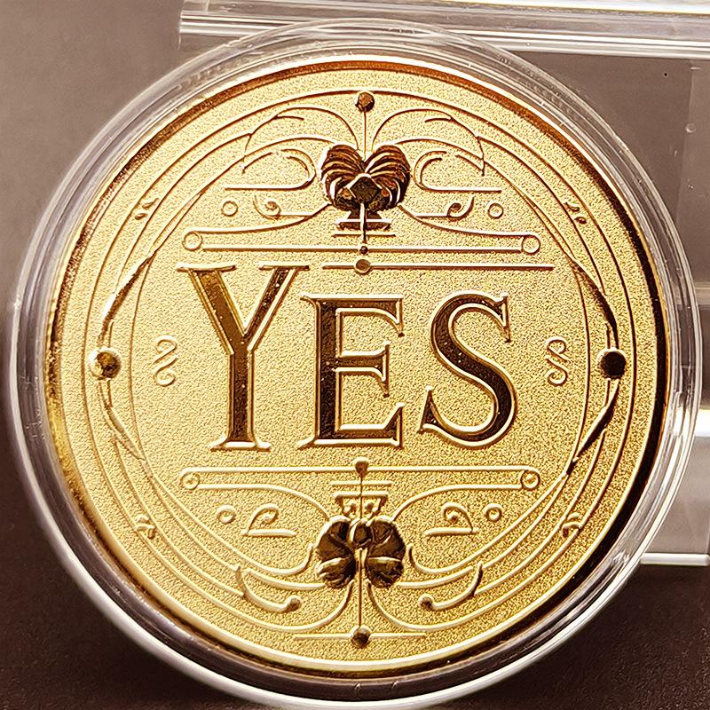 

1Pcs Souvenir Commemorative Coin Yes Or No Prediction Decision Coin Ouija All-Seeing Eye Or Death Gothic Copper Plated Coin