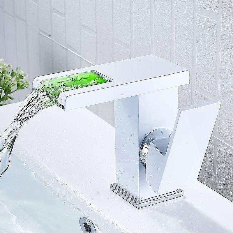 LED-Badezimmerarmatur (Weiß) Heiß Kalt Arbeitsplatten Waschbecken Badezimmer Armatur