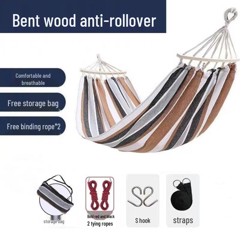 Double Outdoor/Indoor Hammock Bed: Adult Swing, Hanging Rope Chair & Rocking Net for Sleeping