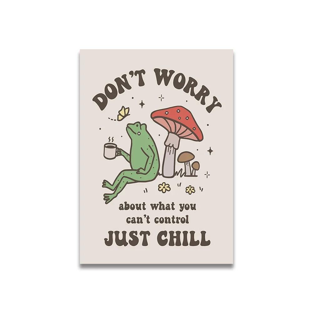 Vintage Pink Cartoon Print Canvas Posters Wall Art Poster Home Decor Canvas Print Painting  Living Room Bedroom Decor Unframed