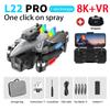 2025 New L22 PRO Drone 8K HD Professional Triple Camera Brushless Obstacle Avoidance Optical Flow Foldable RC Dron Toys Gifts