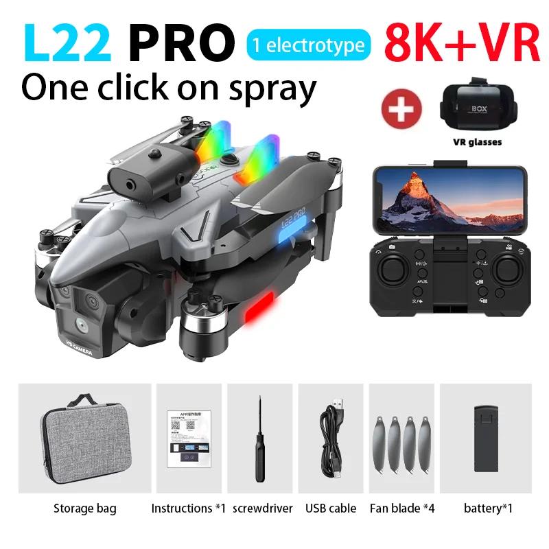 2025 New L22 PRO Drone 8K HD Professional Triple Camera Brushless Obstacle Avoidance Optical Flow Foldable RC Dron Toys Gifts