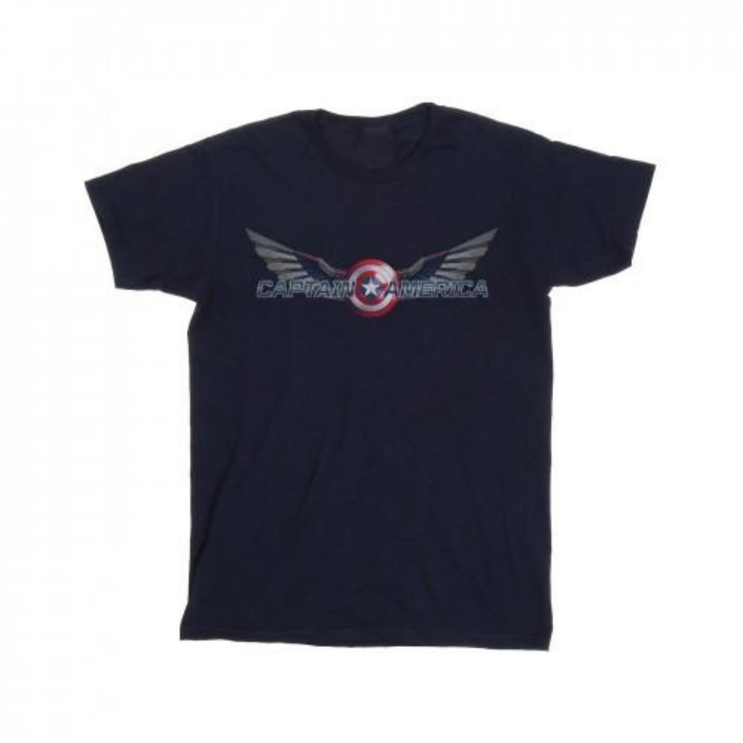

Marvel Womens_Ladies Falcon And The Winter Soldier Captain America Logo Cotton Boyfriend T-Shirt S чёрный