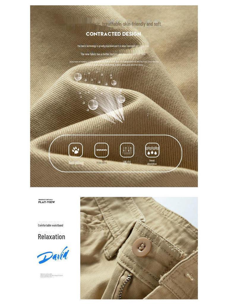 Pánské letní ležérní pětibodové kraťasy s více kapsami pro střední a starší věk - velká velikost