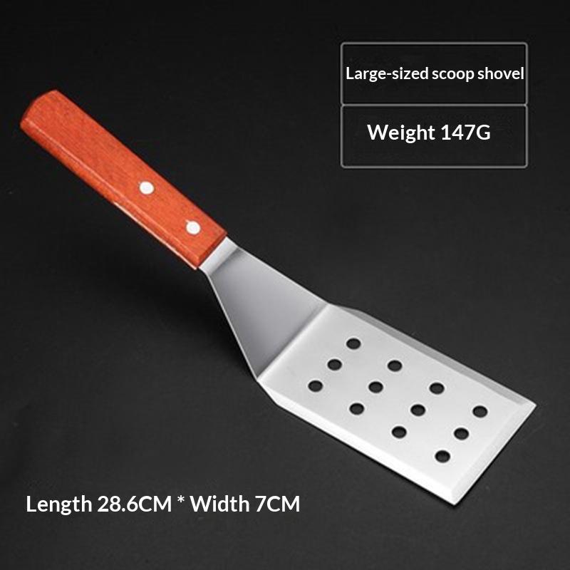 1pcs Stainless Steel Spatula And Grill Scraper Non Stick Durable Barbecue Cooking Tools Pizza Shovel Pancake Beef BBQ Utensils