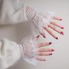 Nail Photo Equipment Short Pearl Lace Wrist Fake Sleeves Bride Decorative False Cuff Tulle Item Nail Art Take Picture Background
