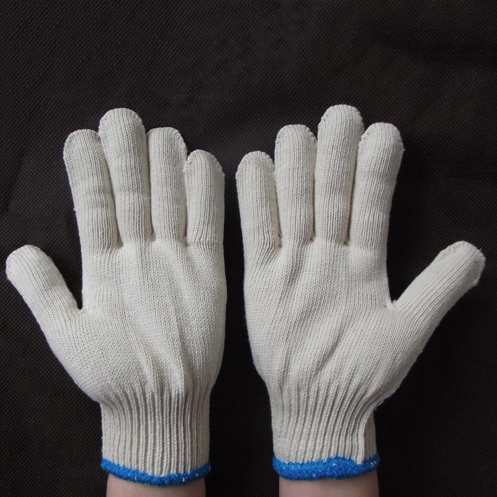 Brand New Durable Protective Gloves Cotton Thread Gloves Work Thick Nylon White Yarn Wear Resistant Cotton Thread Gloves
