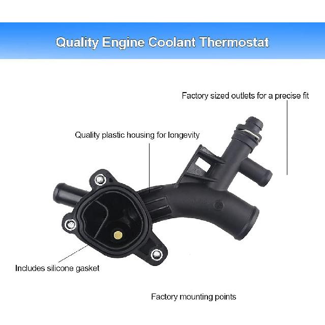 Engine Coolant Thermostat Housing Water Outlet With Sensor Compatible With Chevy Cruze, Sonic, Trax And Buick Encore 1.4L Replaces 25193922,