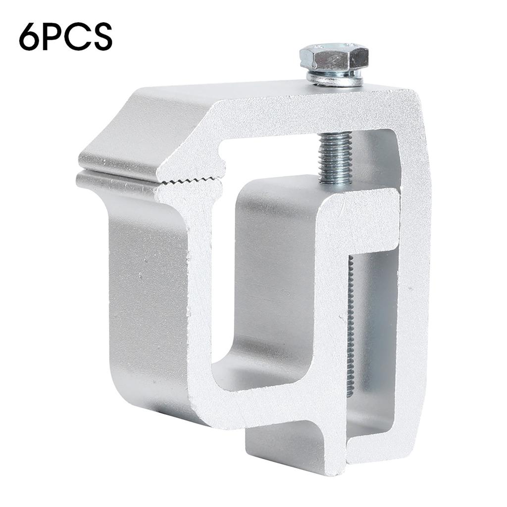 6pcs Truck Retaining Clamps 2in Throat Depth Aluminum Alloy Truck Cap Topper Campers Mounting Clips