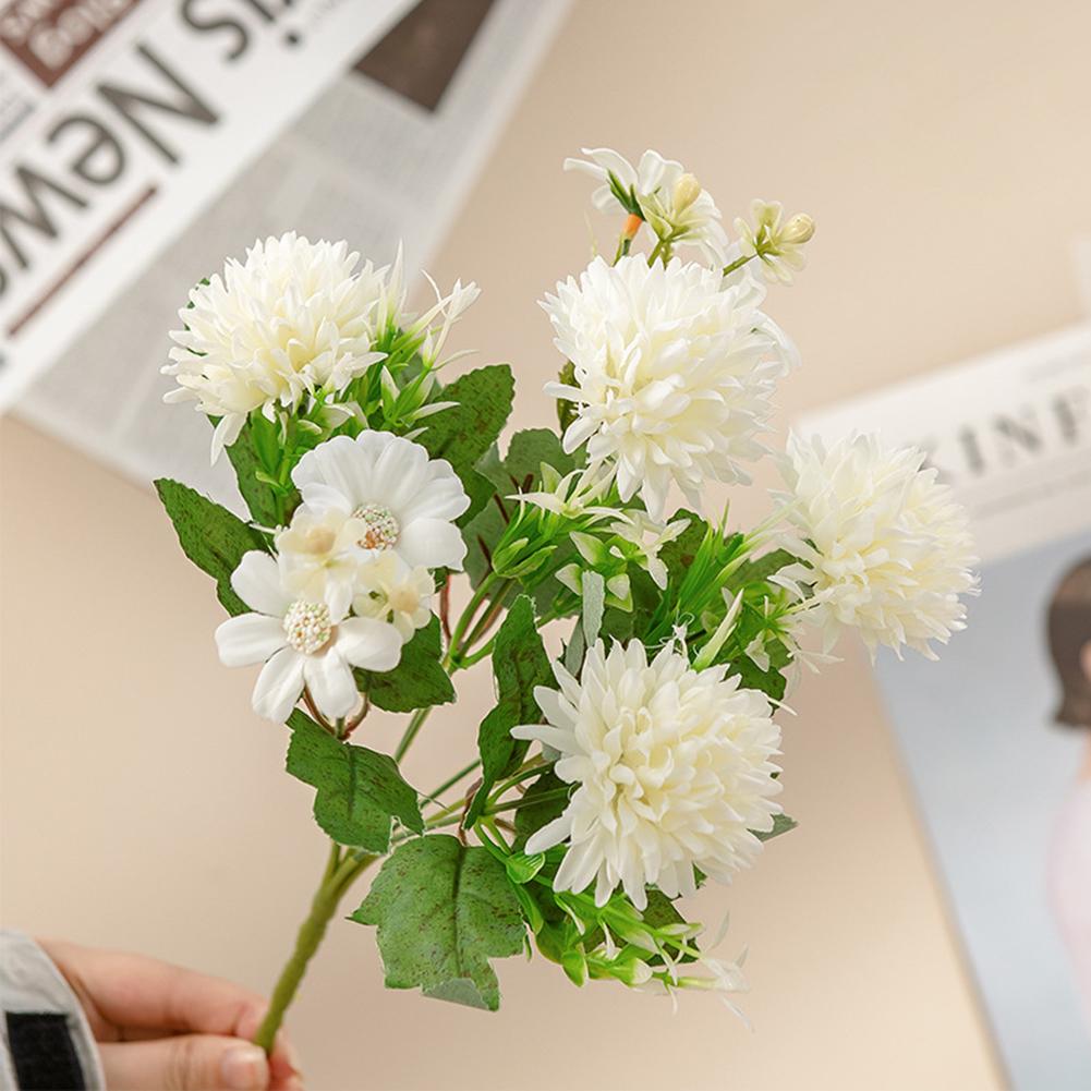 Simulation  Bouquet Ball Chrysanthemum Small Daisy Artificial Fake Flower For Home Wedding Party Table Decoration Photo Props