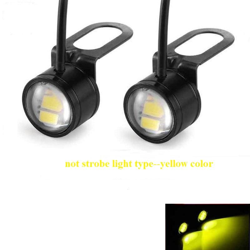 2pcs Car Eagle Eye LED Reverse Backup Driving Strobe Light Signal Lamps Motorcycle Fog Lamp Headlight Daytime Running Lights